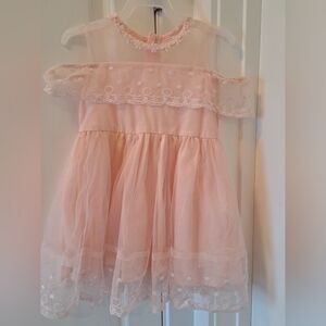 Brand New Pink Lace Off-Shoulder Baby Girl Dress